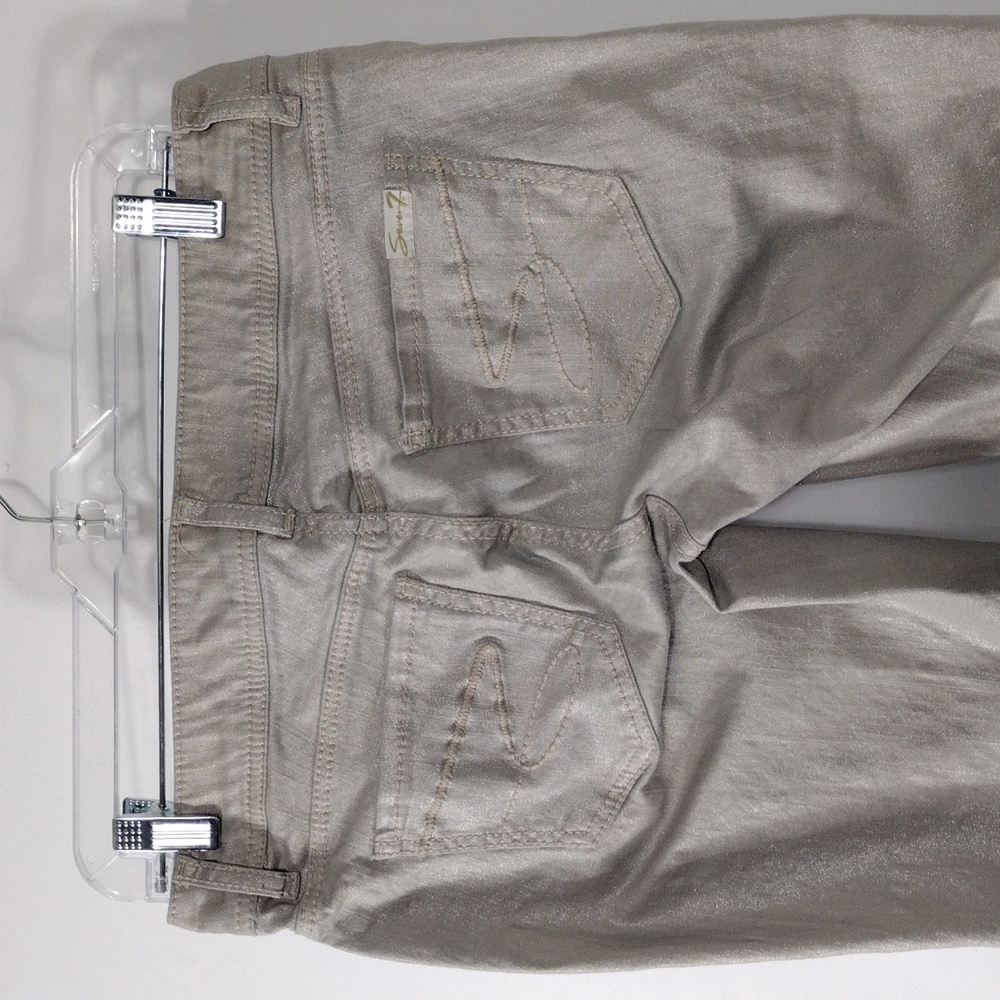 EUC Seven7 Tan Metallic Skinny jeans size 4 - Picture 6 of 15